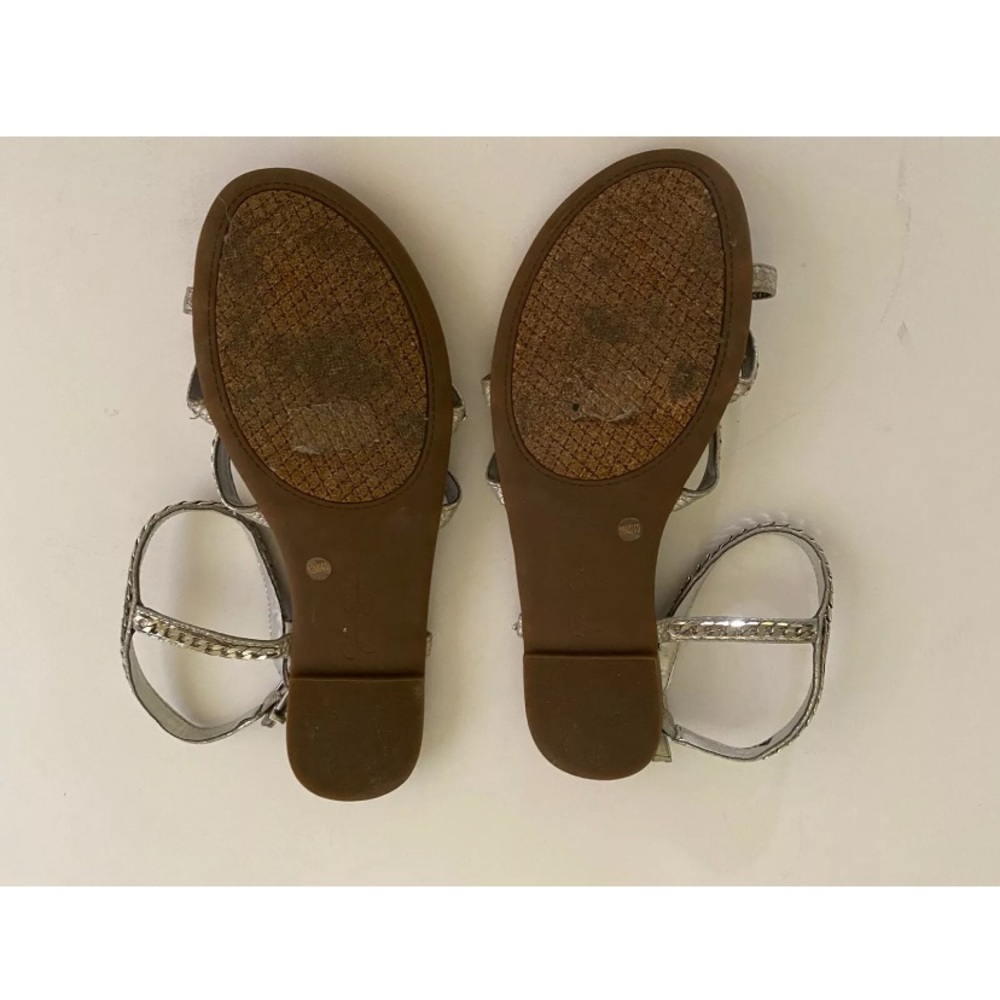 Jessica Simpson Silver Flat Multi Strap Sandals 10 - image 2